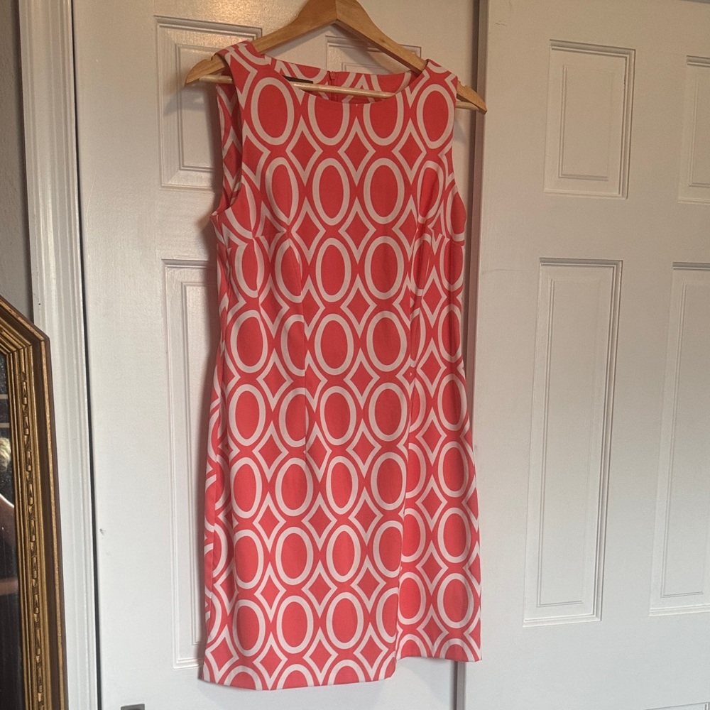 Alyx Coral and White Geometric Mini Dress